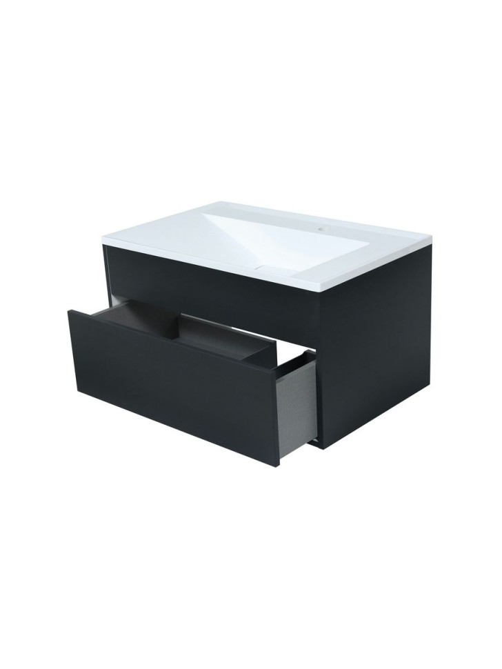 Тумба под раковину для ванной подвесная Uperwood Lotus Premium 80х50х42 см, черная