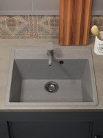 Кухонная мойка из искусственного камня Uperwood ECON UPD-104-003, прямоугольная, серая матовая