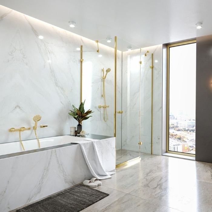 Смеситель Hansgrohe Ecostat Comfort для ванны, термостатический, цвет: шлифованная бронза 13114140