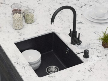 Мойка GERA 60, IT-GRANIT, PM205546-BLM, черный металлик, 555х460, подст. мон. Paulmark
