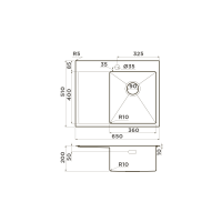 Кухонная мойка Omoikiri Akisame 65-R-GM нерж. сталь/вороненая сталь