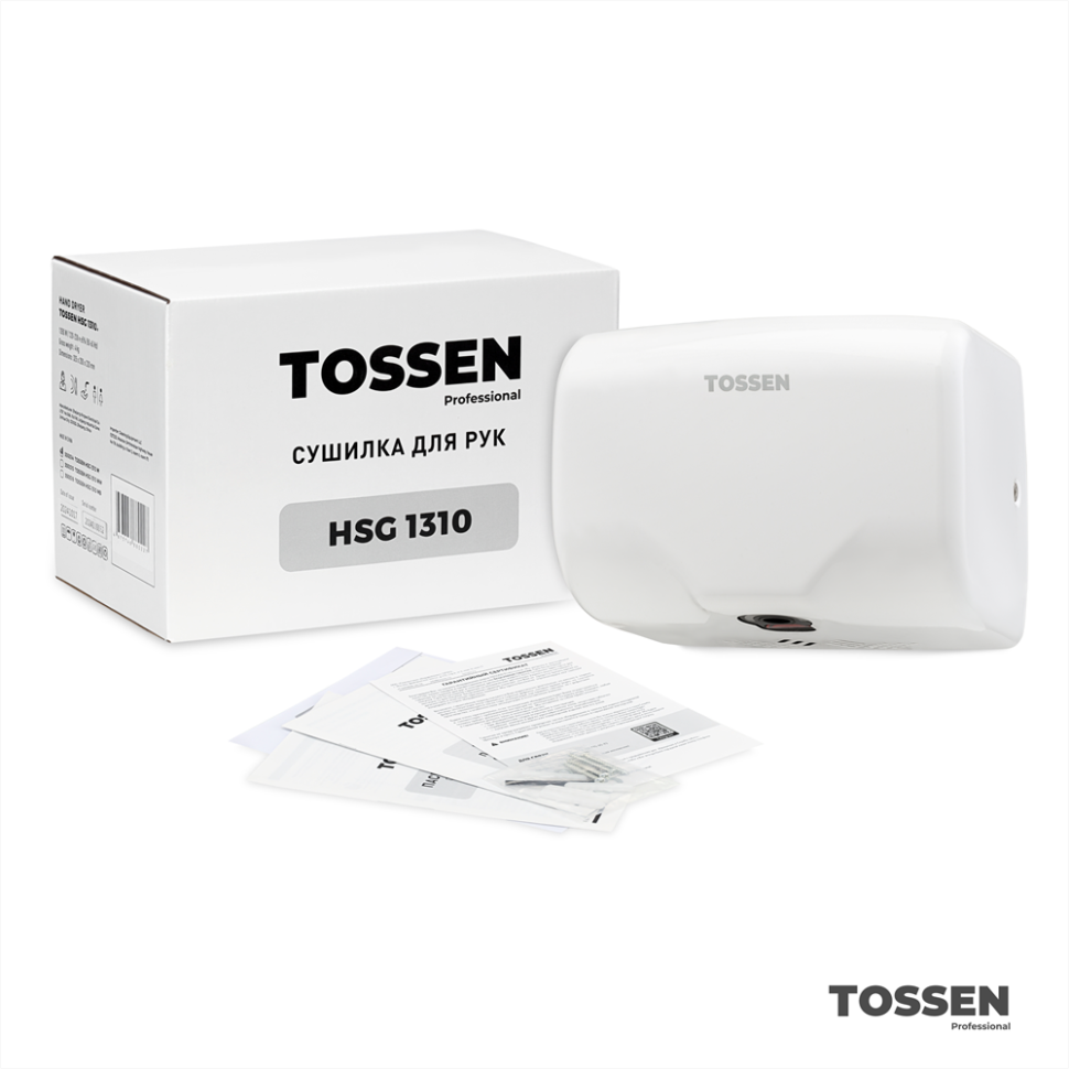 TOSSEN HSG 1310 MW - сушилка для рук (коллекция «Белая сталь»)  