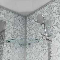 Душевая кабина Niagara Luxe NG-7702W (100x100х210) низкий поддон(15см),дверь раздвижная,стенки серебро,3 места