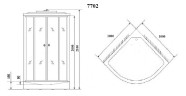 Душевая кабина Niagara Luxe NG-7702W (100x100х210) низкий поддон(15см),дверь раздвижная,стенки серебро,3 места