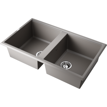 Кухонная мойка Omoikiri Tedori 86-2-GR Tetogranit/leningrad grey