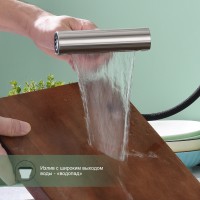 Смеситель Splenka для кухни с мультифункциональным и выдвижным изливом S206.49.05 сатин