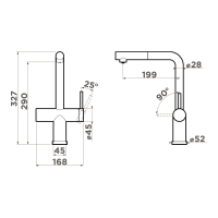 Смеситель для кухни Omoikiri Karatsu-S-GB латунь/графит