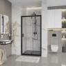 Дверь в нишу Niagara Nova NG-83-9AB (90х195) черный,дверь распашная,стекло прозрачное,1 место