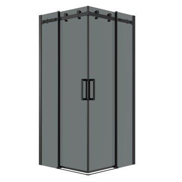 Душевое ограждение Grossman Classic 300.K33.04.9090.21.10 (90х90х195) квадрат,раздвижная,черный матовый,стекло тонированное, 2 места