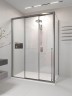 Душевой угол раздвижной Veconi Premium Ptato 300 SP GR-L, 1400х900x2000, брашированный графит, стекло прозрачное