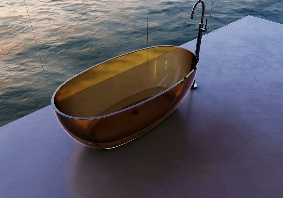 Прозрачная ванна ABBER Kristall AT9703Vesuvian оливковая