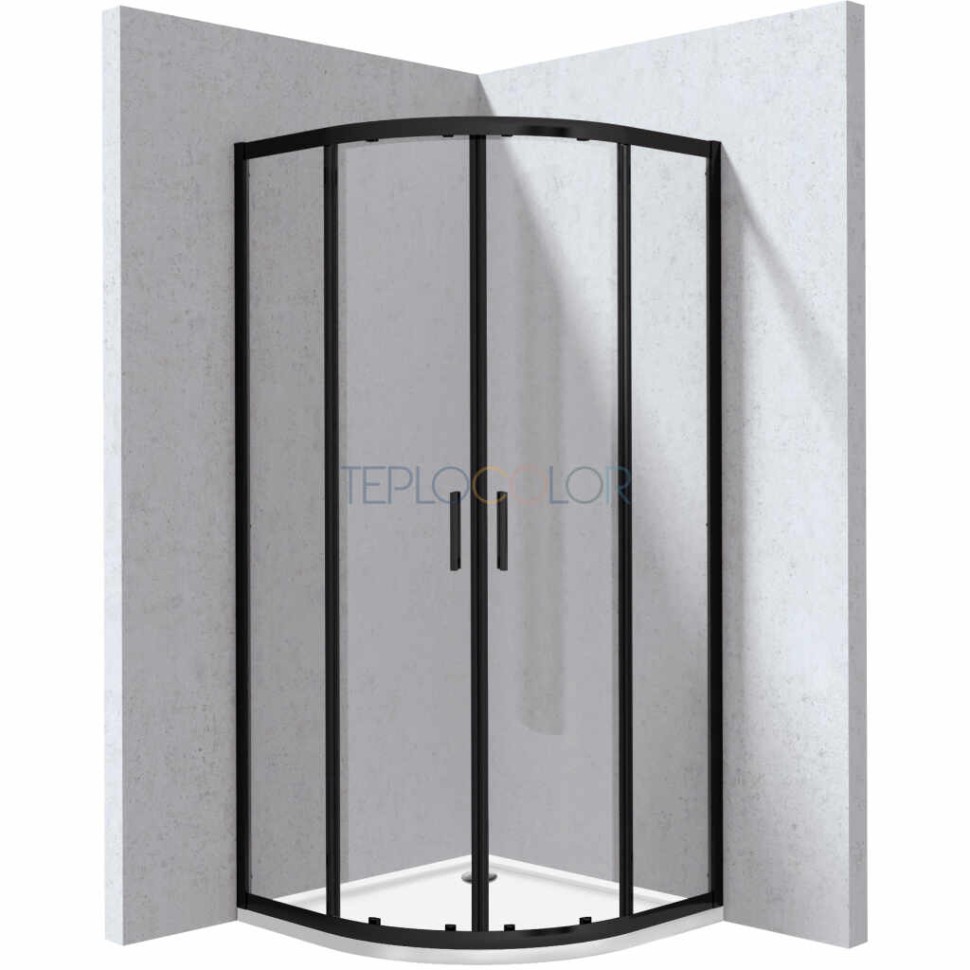 Душевая кабина, с поддоном, полукруглая - 90x90 см