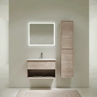 Тумба подвесная SANCOS Marmi 1.0 790х445х520 c одним ящиком оснащенным доводчиками скрытого монтажа и открытой нишей, дуб галифакс натуральный, арт. MR1.080EG
