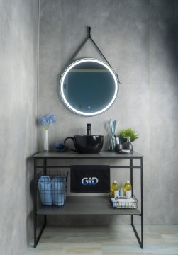 Раковина Gid Nc9077 52230 накладная черная глянцевая 40x30x18