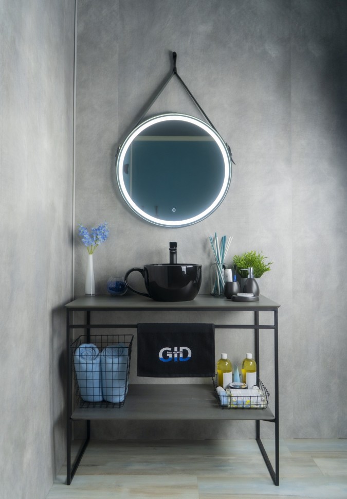 Раковина Gid Nc9077 52230 накладная черная глянцевая 40x30x18