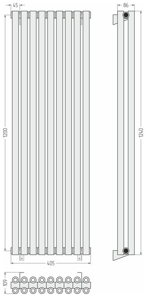 Эстет-00 1200х405 9 секций