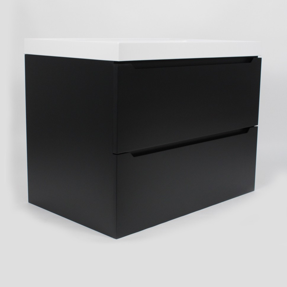 Тумба под раковину для ванной Uperwood Tanos 70 см, подвесная, черная матовая