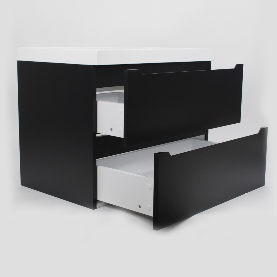 Тумба под раковину для ванной Uperwood Tanos 70 см, подвесная, черная матовая