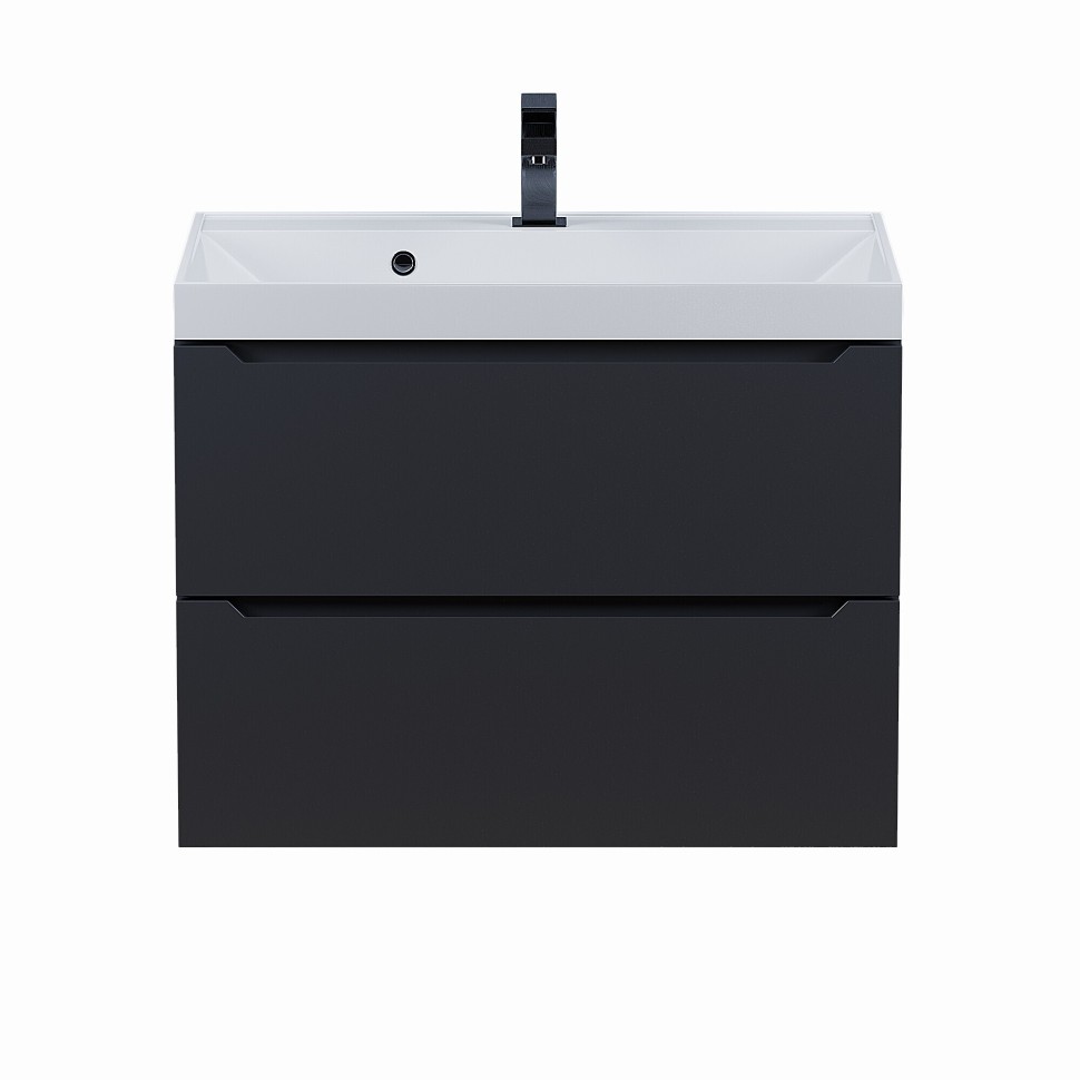 Тумба под раковину для ванной Uperwood Tanos 70 см, подвесная, черная матовая