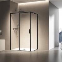 Душевой уголок Slim 8mm VSR-6SL9013CLB, 1300*900, черный, стекло прозрачное