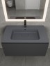 Раковина для ванной кварцевая Uperwood Lagoon Quartz 80х48х14,2 см, серая матовая, серый шелк