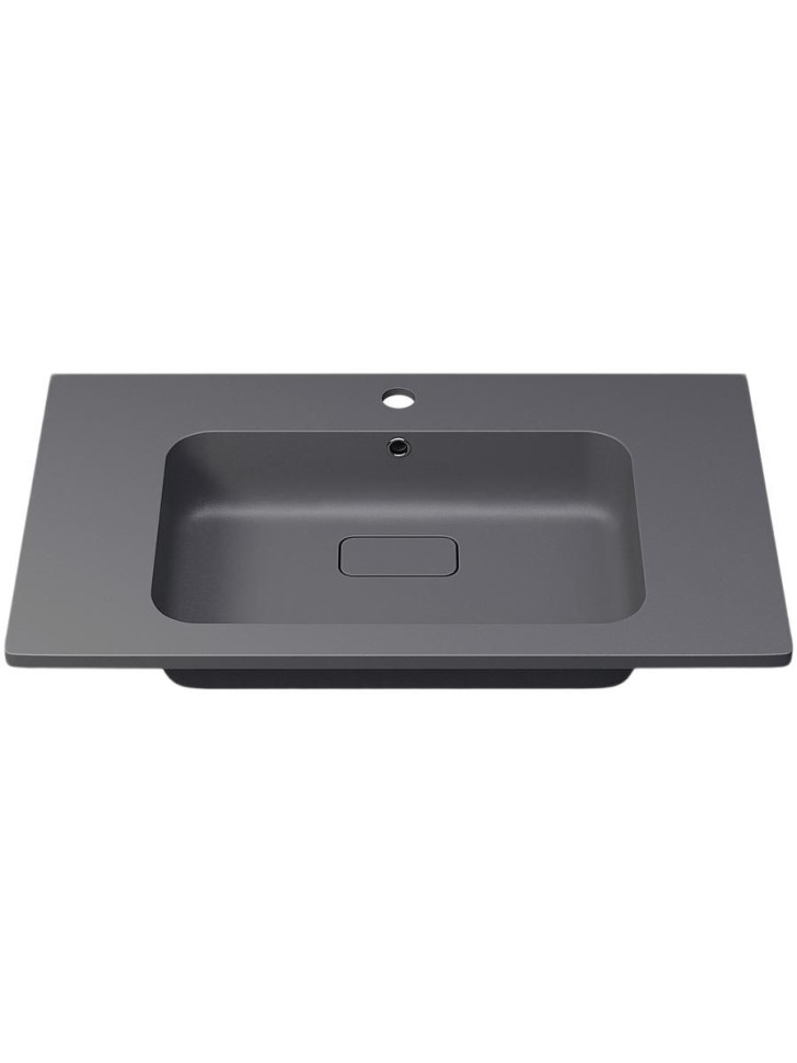 Раковина для ванной кварцевая Uperwood Lagoon Quartz 80х48х14,2 см, серая матовая, серый шелк