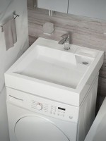 Раковина над стиральной машиной Uperwood Vission 60х60х11 см, белая глянцевая
