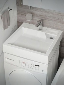 Раковина над стиральной машиной Uperwood Vission 60х60х11 см, белая глянцевая