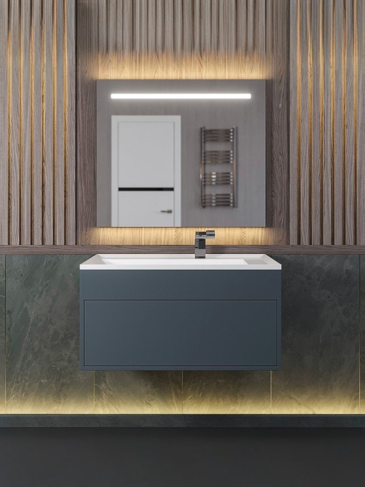 Тумба под раковину для ванной подвесная Uperwood Lotus Premium 80х50х42 см, серая