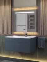 Тумба под раковину для ванной подвесная Uperwood Lotus Premium 80х50х42 см, серая