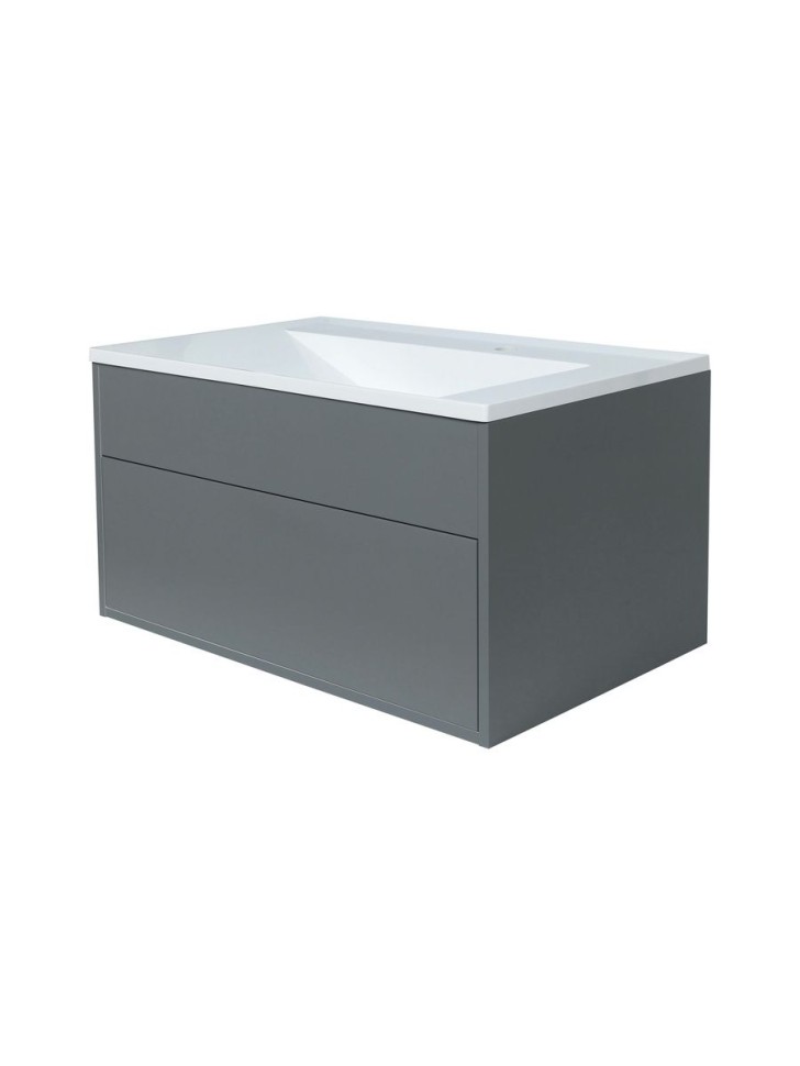 Тумба под раковину для ванной подвесная Uperwood Lotus Premium 80х50х42 см, серая