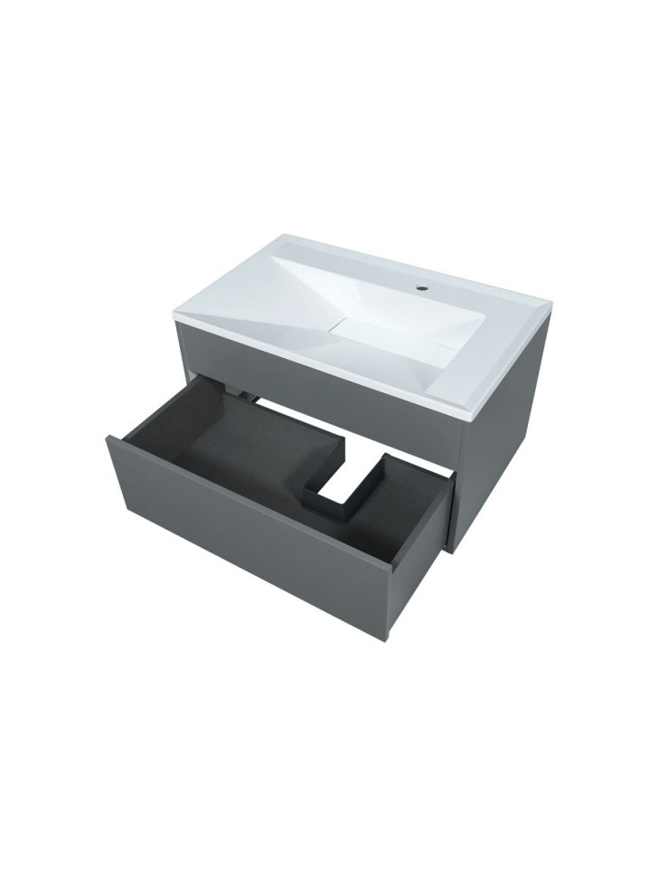 Тумба под раковину для ванной подвесная Uperwood Lotus Premium 80х50х42 см, серая
