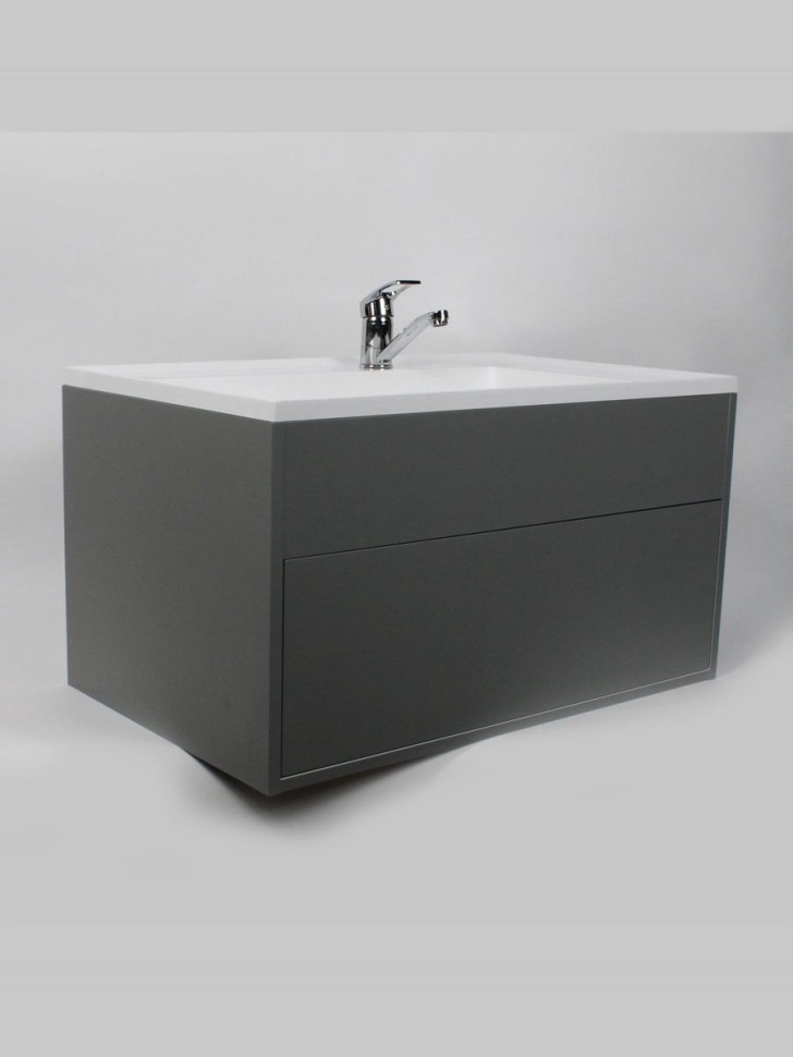 Тумба под раковину для ванной подвесная Uperwood Lotus Premium 80х50х42 см, серая