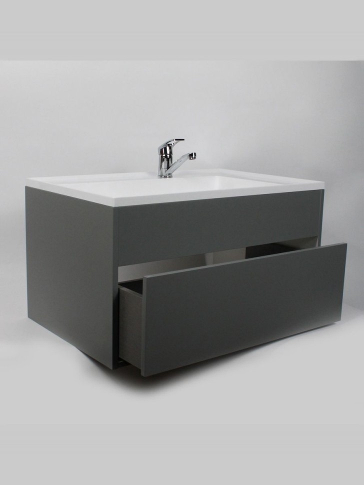 Тумба под раковину для ванной подвесная Uperwood Lotus Premium 80х50х42 см, серая
