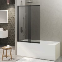 Душевая шторка RIVER S Slider Black 980 тонированное стекло