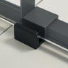 Timo Душевая дверь TDSS-130/03C-8L, раздвиж 1300*2000, проф черный + торцевое стекло TSS-900/03C-8 900*2000, проф черный