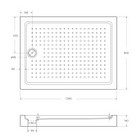 Акриловый поддон CEZARES TRAY-A-AH-120/90-15-W0