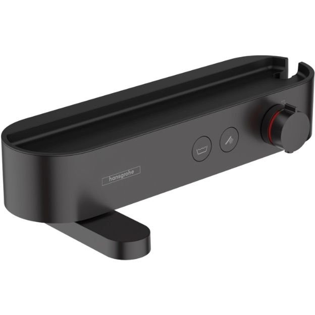 Смеситель Hansgrohe ShowerTable для ванны, настенный, термостатический, цвет: черный матовый 24340670