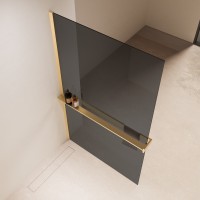 Душевая перегородка Walk-In VSW-1HR120CGG, 1200*2000, матовый золотой, стекло тонированное