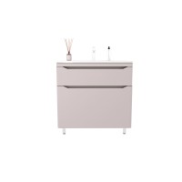 Тумба напольная STYLELINE "Марелла 80" (2 ящ.) Люкс Плюс антискрейтч карамель с раковиной Марелла Люкс 800х400  