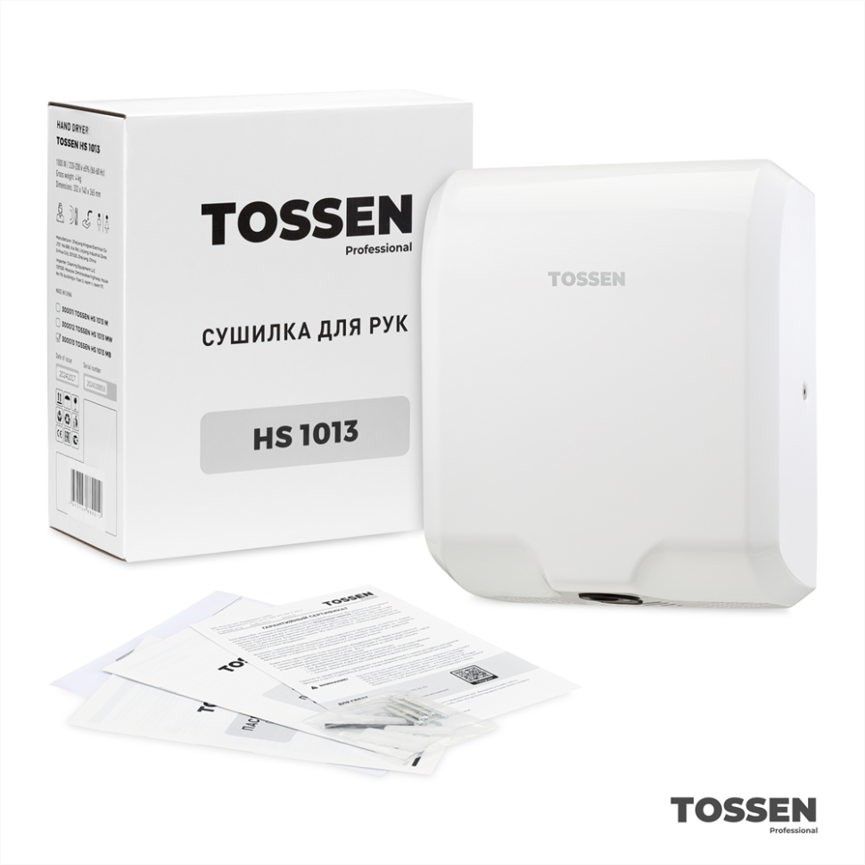 TOSSEN HS 1013 MW - сушилка для рук (коллекция «Белая сталь»)  