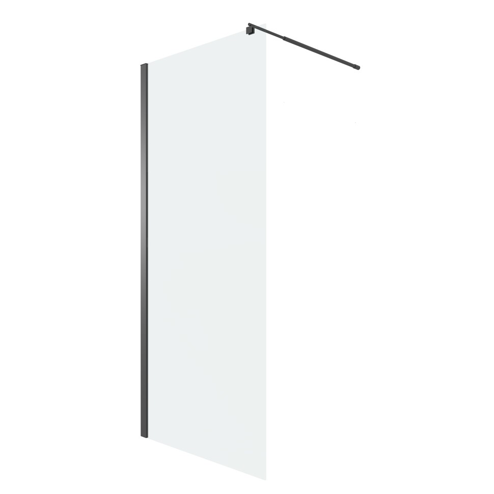 Душевая перегородка Niagara Eco NG-551-90BLACK (90х190) черный,стекло прозрачное,1 место