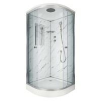Душевая кабина Niagara Luxe NG-7702M (100x100х210) низкий поддон(15см),дверь раздвижная,стенки мрамор,3 места