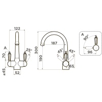 Смеситель для кухни Omoikiri Okinawa 2-SI латунь/античное серебро