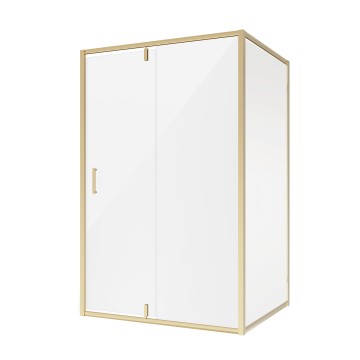 Душевое ограждение Niagara Nova NG-43-12AG-A80G (120х80х195) прямоугольник,золото,двери распашные,стекло прозрачное,2 места