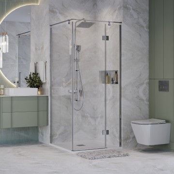 Душевое ограждение Niagara Nova NG-6632-34 (100х100х195) квадрат,хром,дверь распашная,стекло прозрачное,1 место