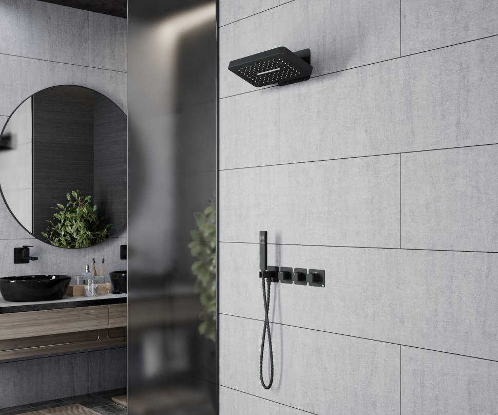 Душевая система встроенная с термостатом Timo Petruma SX-5249/03SM черный