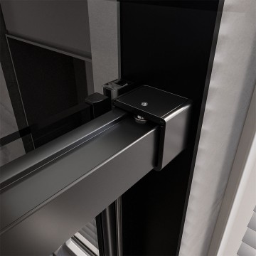 Боковая панель Veconi Premium Trento SP-40B, 900х2000, черный матовый, стекло прозрачное