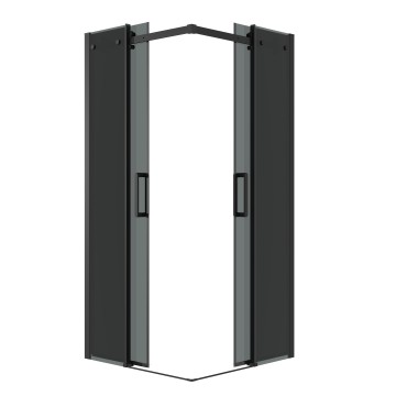 Душевое ограждение Grossman Classic 300.K33.04.1010.21.10 (100х195) квадрат,раздвижная,черный матовый,стекло тонированное, 2 места