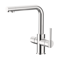 Смеситель для кухни GRB KITCHENS 51831593 с краном питьевой воды, двухрычажный, никель  